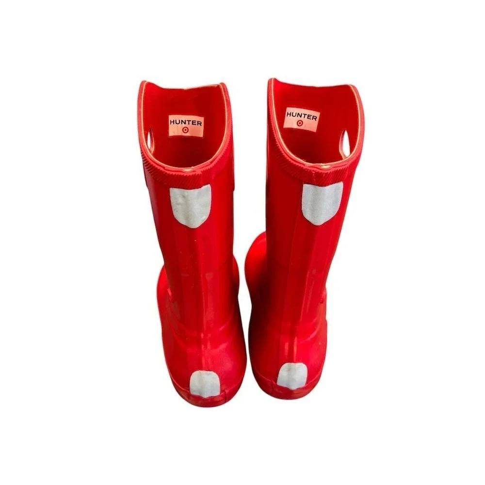 Hunter Kids Wellington Rain Boots Red Waterproof Pull On‎ Size 4